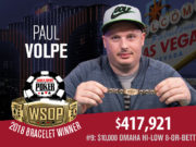 Paul Volpe campeão do Evento #9 da WSOP