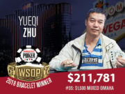 Yueqi Zhu campeão do Evento #35 (US$ 1.500 Mixed Omaha) da WSOP