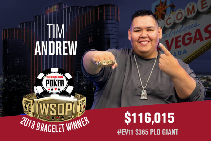 Tim Andrew campeão do Evento Giant Pot-Limit Omaha da WSOP