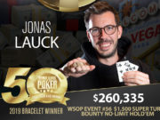 Jonas Lauck campeão do Evento #56 da WSOP