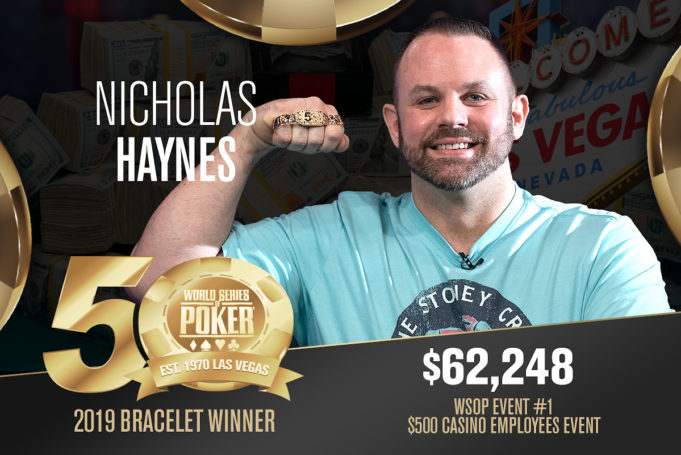 Nicholas Haynes é campeão do Evento #1 da WSOP