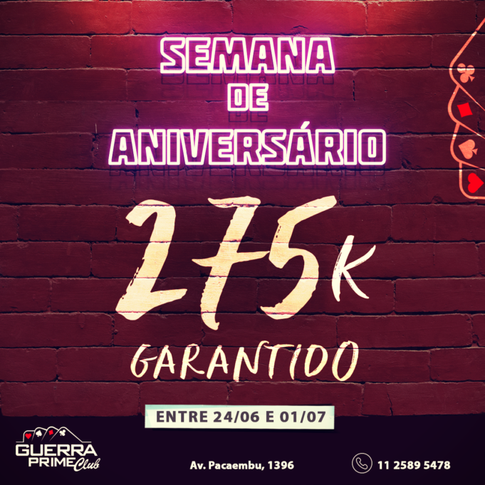 Semana de aniversário Guerra Prime Club