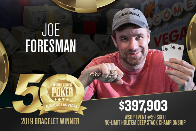 Joe Foresman campeão do Evento #59 da WSOP