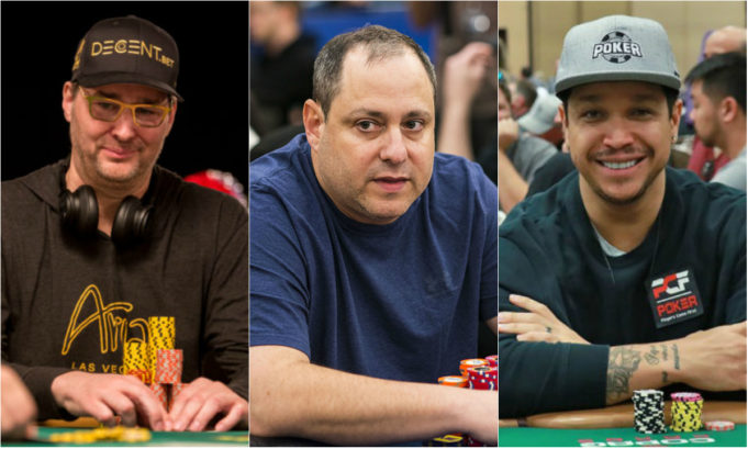 Phil Hellmuth, David Baker e Felipe Mojave