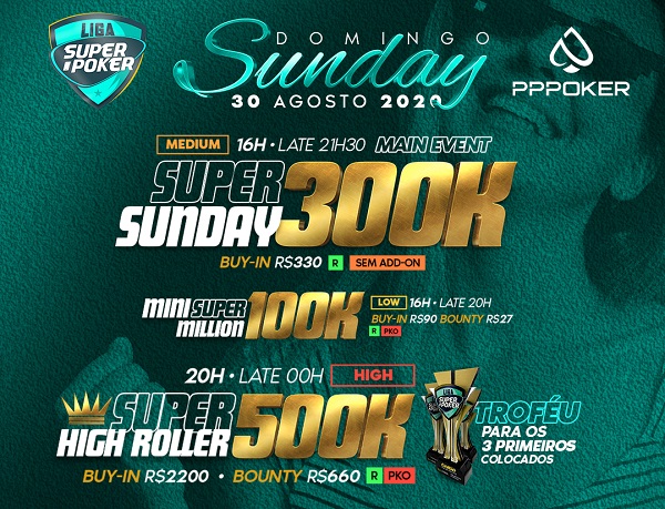 Liga SuperPoker terá três grandes eventos neste domingo (30)