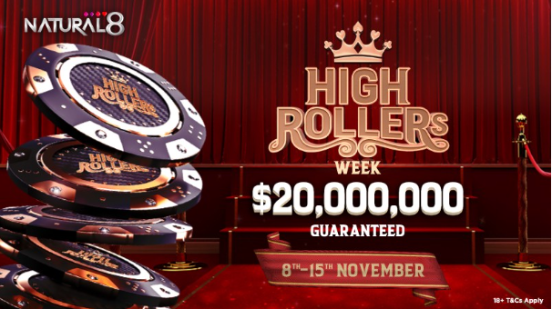 High Rollers Week é atração no Natural8 a partir de domingo (8)