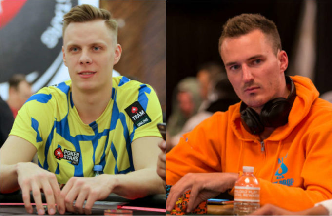 Mikhail Shalamov e Steffen Sontheimer se envolveram em um pote de mais de 200 blinds