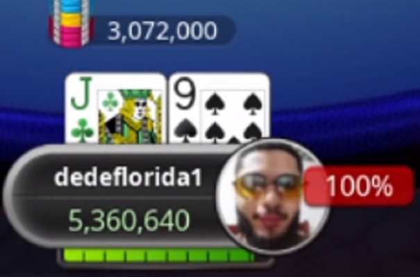 dedeflorida1 optou por largar seu full house no Sunday Million