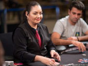 Ruth Vianna em ação na mesa da TV do BSOP