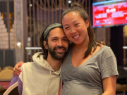 Andrew Moreno e sua esposa comemoram a vitória no Wynn Millions