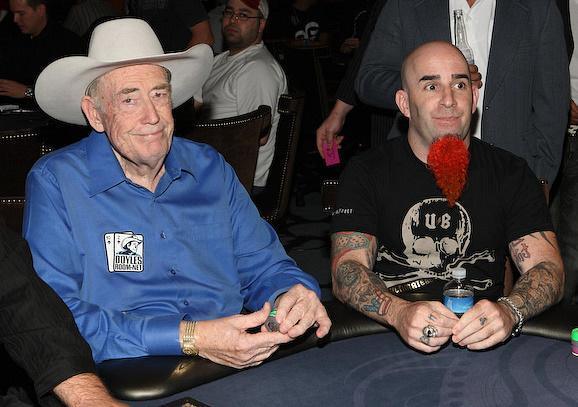 Poker e rock lado a lado: Doyle Brunson e Scott Ian, guitarrista do Anthrax