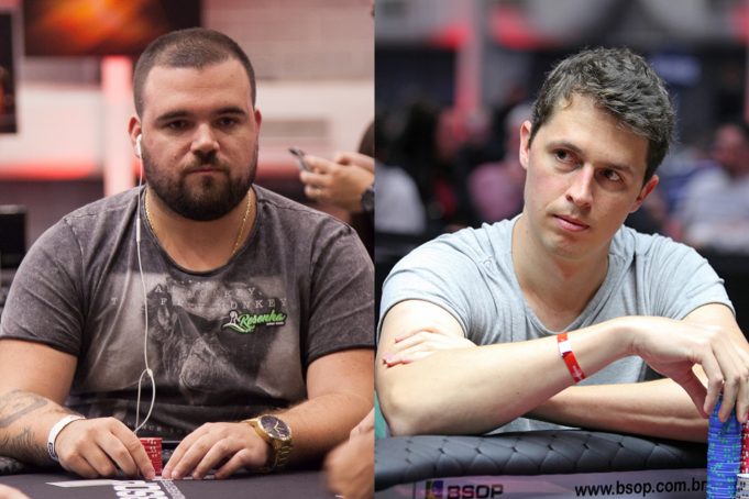 Pedro Padilha e Bruno Volkmann se enfrentaram em um pote de mais de 100 blinds