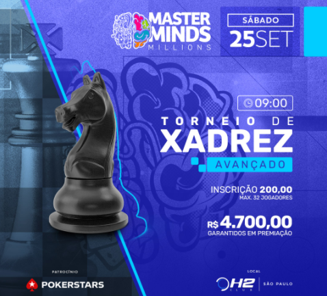 Torneio de Xadrez acontece neste sábado no MasterMinds