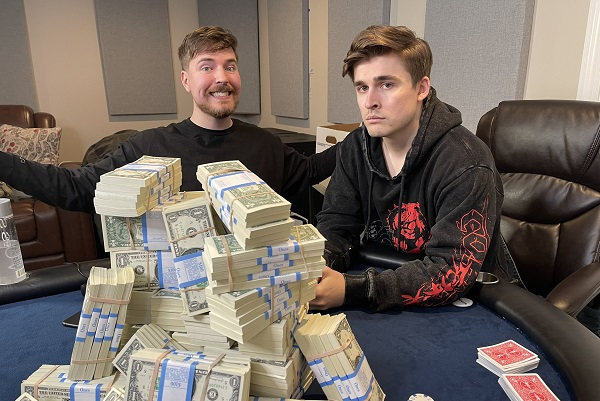 MrBeast venceu Ludwig em um duelo heads-up entre influencers digitais (Foto: Reprodução/Twitter)