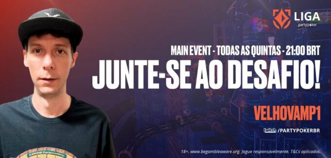 Liga partypoker com VelhoVamp é atração de quinta-feira na Twitch