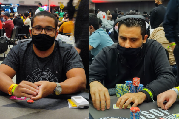 Victor Hugo e Marcelo Correia se envolveram em uma mão valiosa no Main Event do BSOP Millions