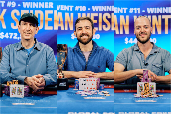 Erik Seidel, Dylan Weisman e Sean Winter saíram vitoriosos no US Poker Open (Fotos: PokerGO)