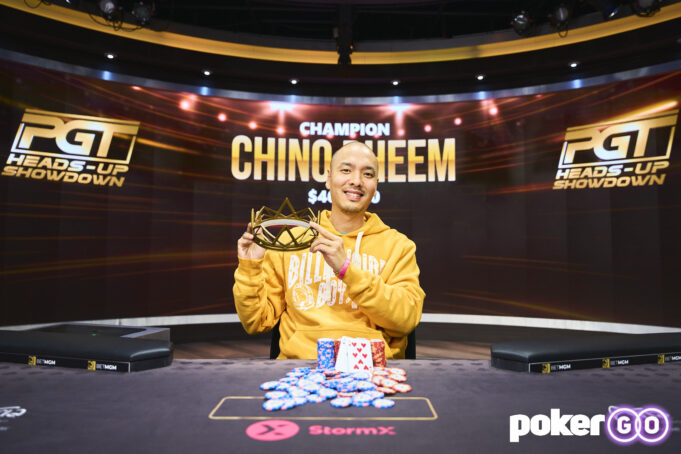 Chino Rheem completou a chave do PGT Heads-Up Showdown e ficou com o título (Foto: PokerGO)