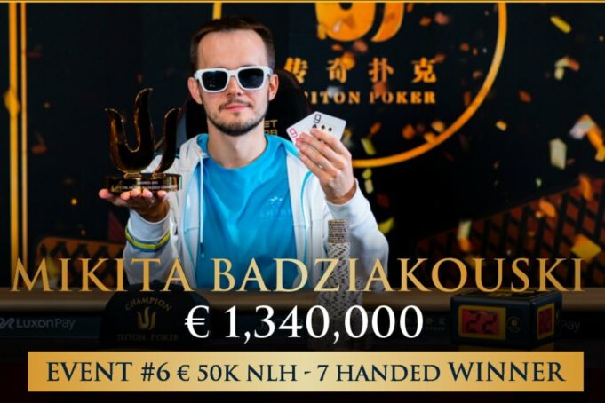 O bielorrusso Mikita Badziakouski desbancou grandes nomes do poker mundial para conquistar o Evento #6 da Triton Madrid. (Reprodução/Instagram @tritonpoker)