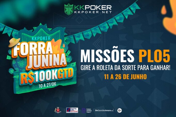 Missões de PLO5 estarão presentes na Forra Junina do KKPoker.