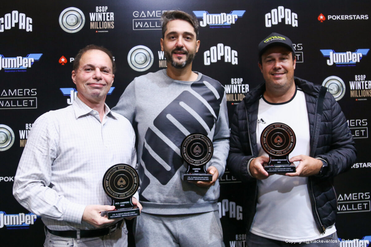 Pódio do PL Omaha Dealers Choice do BSOP Winter Millions