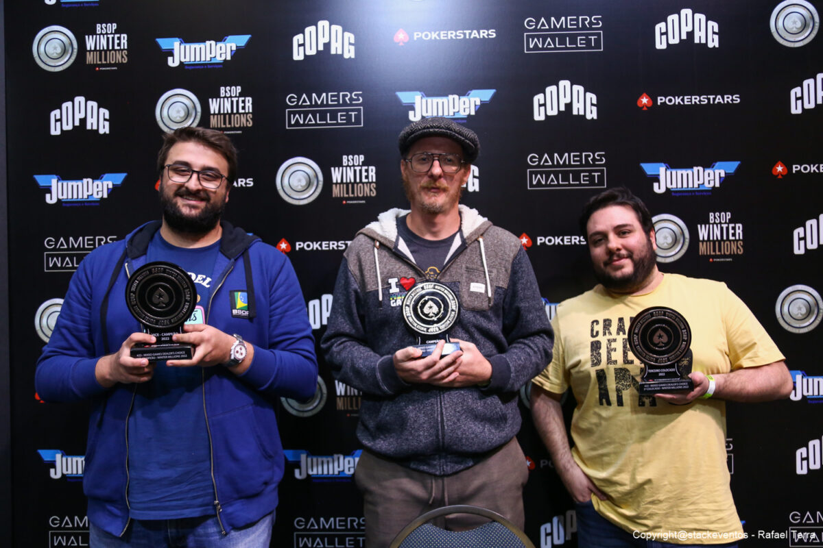 Pódio do Mixed Games Dealer's Choice do BSOP Winter Millions