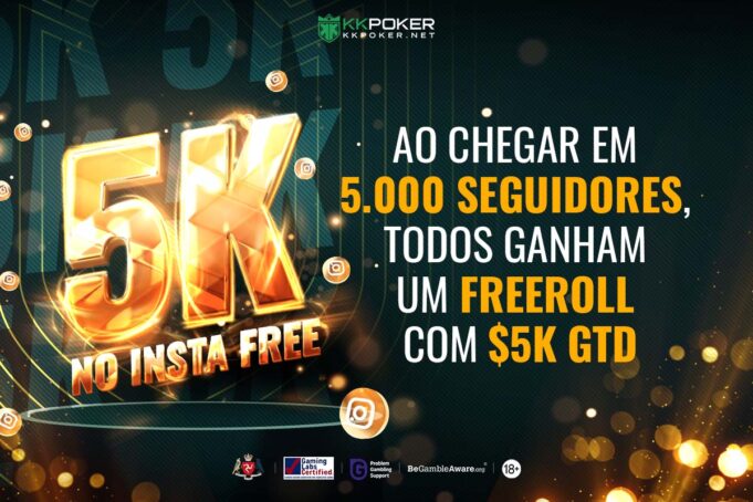 KKPoker fará um freeroll especial se chegar a 5 mil seguidores