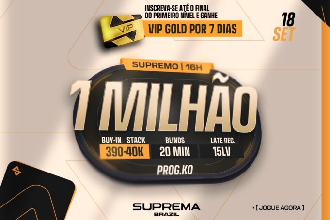 O 1M Supremo é mais um torneio milionário da Suprema