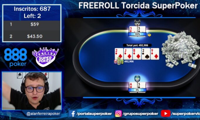 O Freeroll Torcida SuperPoker no 888poker foi vencido por Zoinha