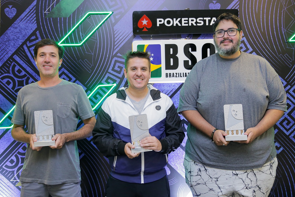 Pódio do Big Pot Turbo do BSOP São Paulo