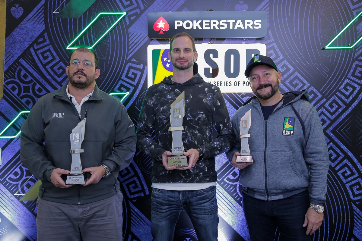 Pódio do High Rollers do BSOP São Paulo