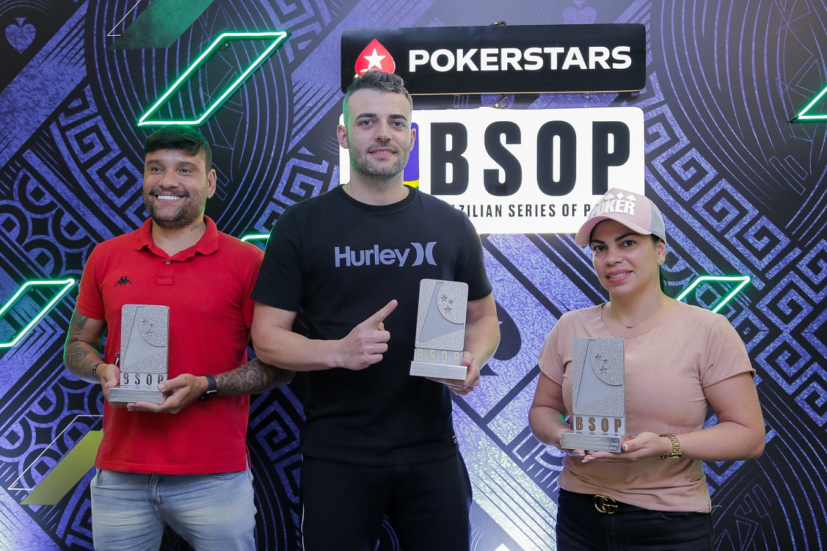 Pódio do Last Chance Deepstack Turbo do BSOP São Paulo