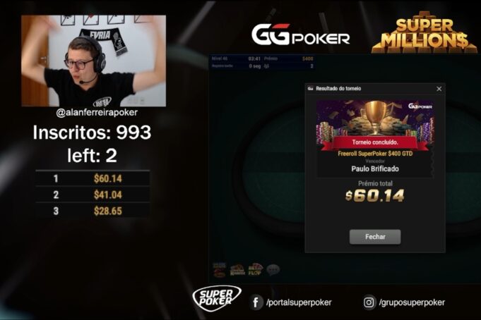 Daniel Souza ficou com o título do Freeroll SuperPoker