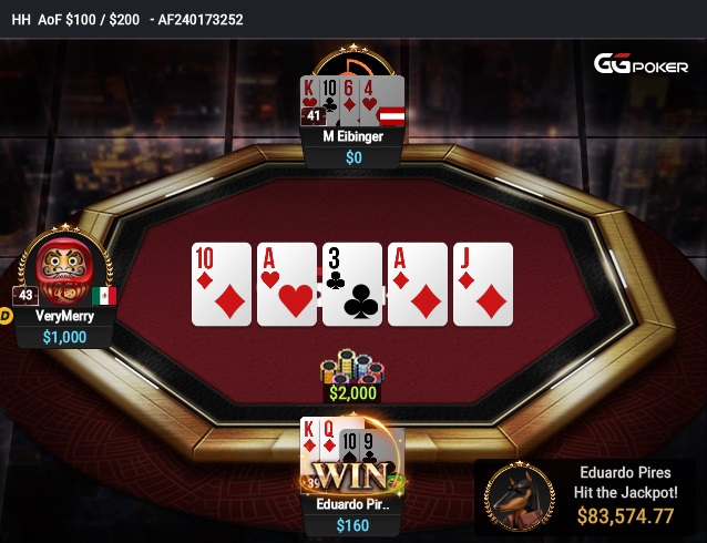 Jackpot de Eduardo Pires no GGPoker