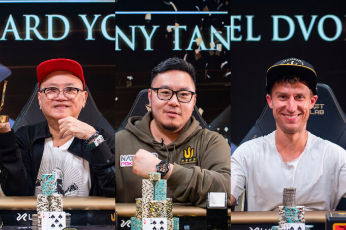 Richard Yong, Danny Tang e Daniel Dvoress conquistaram troféus na Triton Chipre (Foto: Triton Poker)