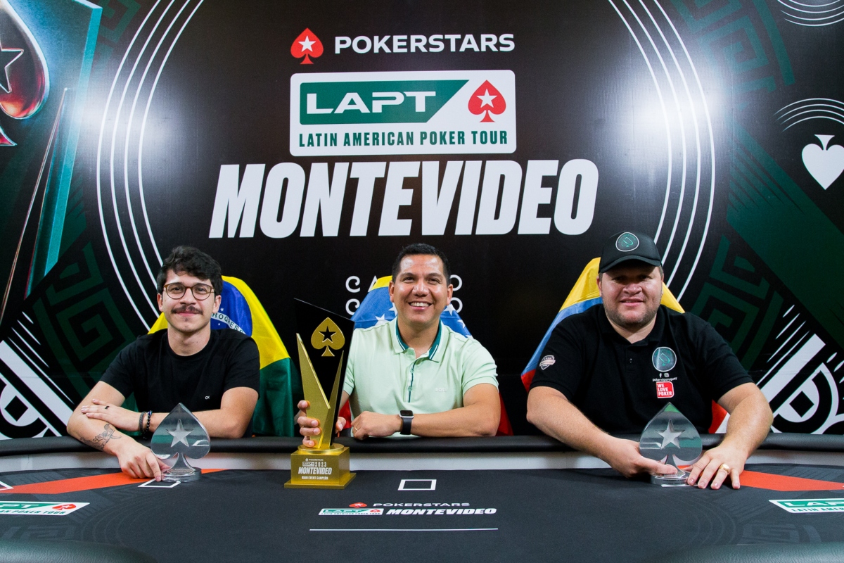 João Duarte, Tullio Bertoli e Yulian Fernando – Pódio do Main Event do LAPT Montevidéu