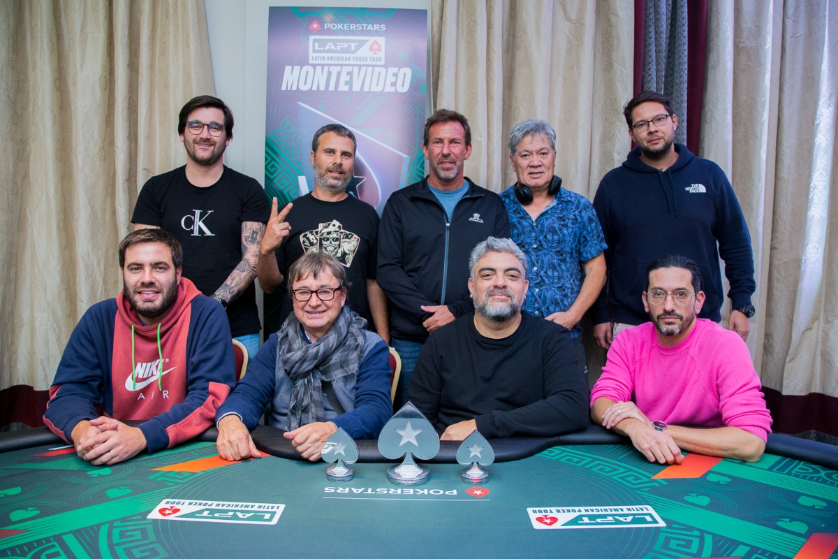 Mesa final do NLH Deepstack PKO do LAPT Montevidéu