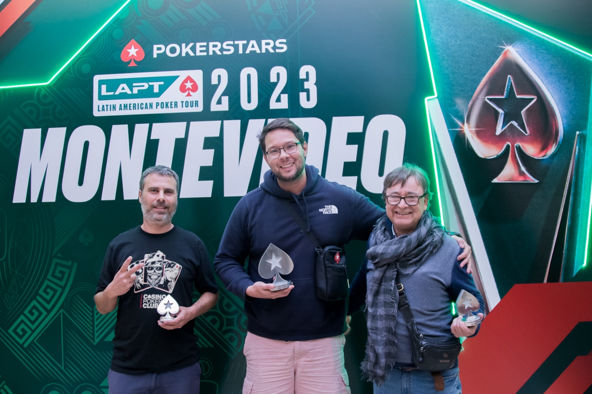 Pódio do NLH Deepstack PKO do LAPT Montevidéu