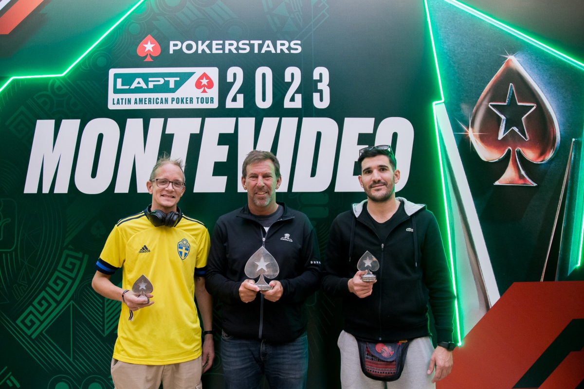 Pódio do NLH Turbo Deepstack do LAPT Montevidéu