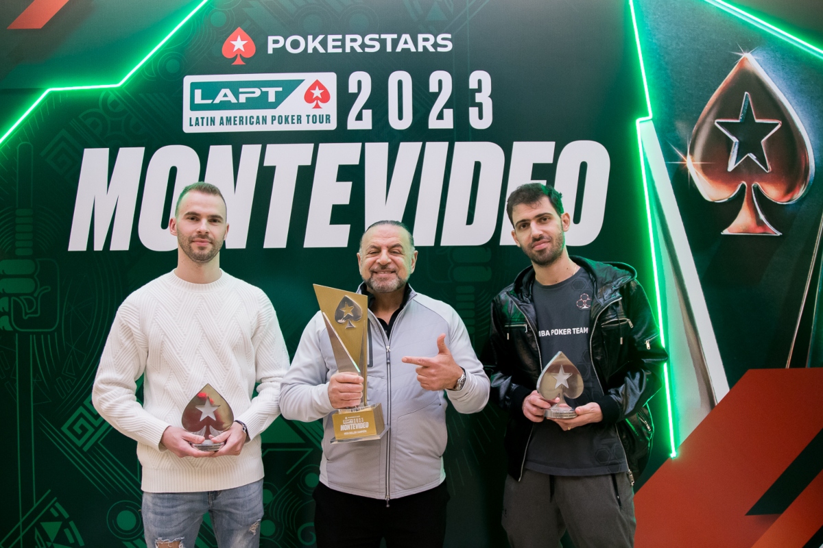 Renan Bruschi, Levy Hertsel e Hélio Neves – Pódio do High Rollers do LAPT Montevidéu