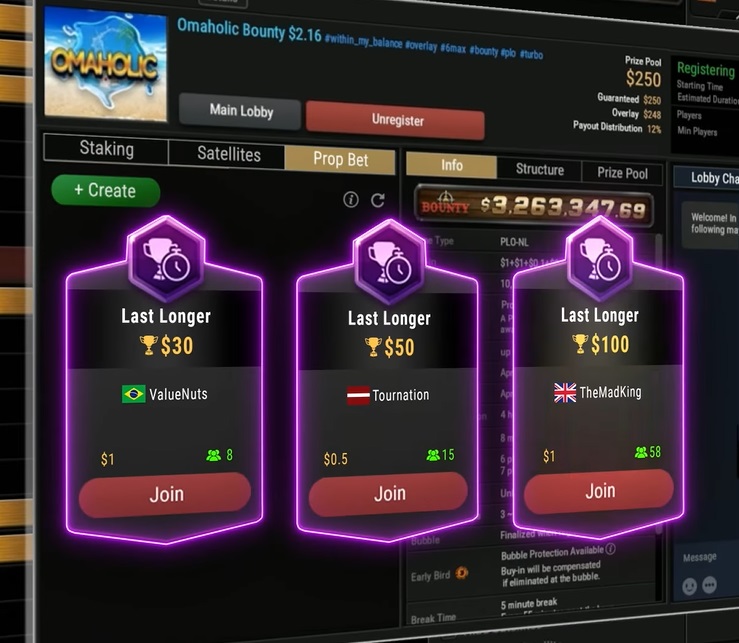 Last Longer é uma opção já disponível na Prop Bet do GGPoker