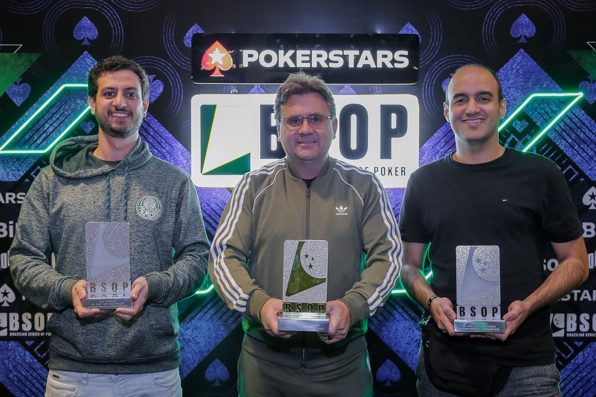 Pódio do 1-Day High Rollers do BSOP Brasília