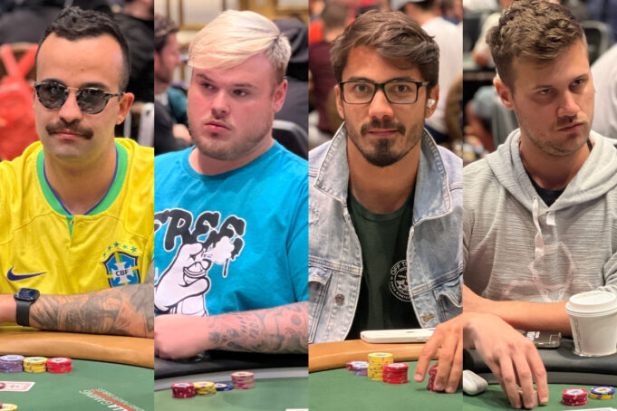 Ramon Kropmanns, Anthony Barranqueiros, José Carlos Brito e Kelvin Kerber em ação na WSOP