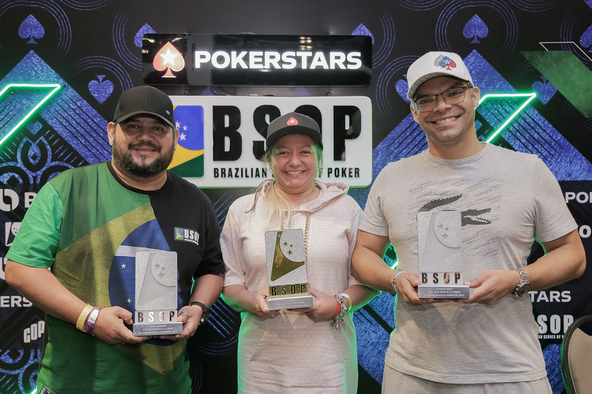 Pódio do Turbo Progressive KO do BSOP Brasília