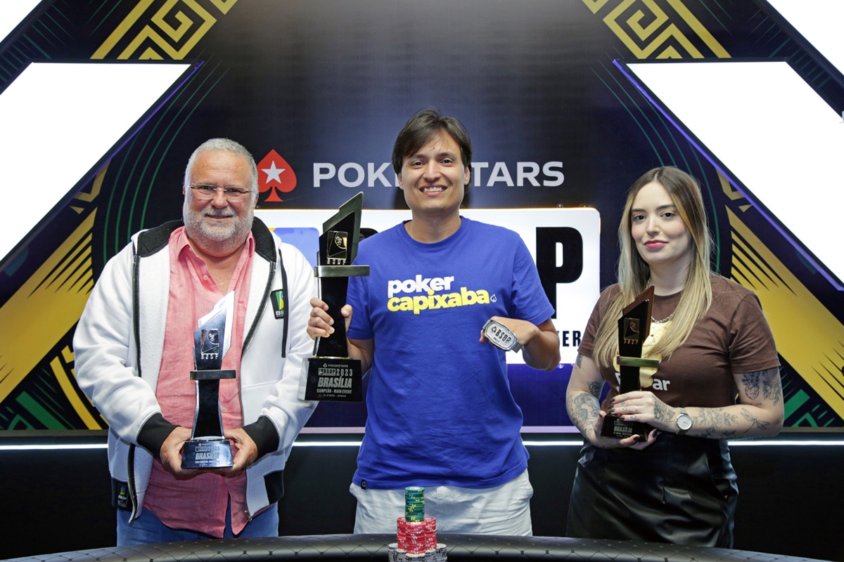 Roberto Garcia, Fernando Araújo e Caroline Pousada – Main Event BSOP Brasília