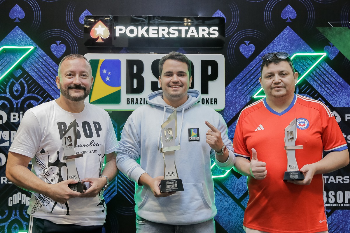 Leonel Guerra, Carlos Eduardo Resende e Rodrigo Delgado - High Rollers do BSOP Brasília