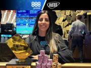 Lucia Navarro já chegou em Las Vegas cravando torneio (Reprodução/Twitter @lucia13navarro)