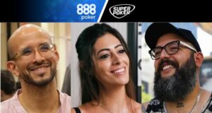 Alexandre Mantovani, Vivian Saliba e Cauê Moura estão na série do 888poker (Foto: Reprodução/Twitter @888poker)