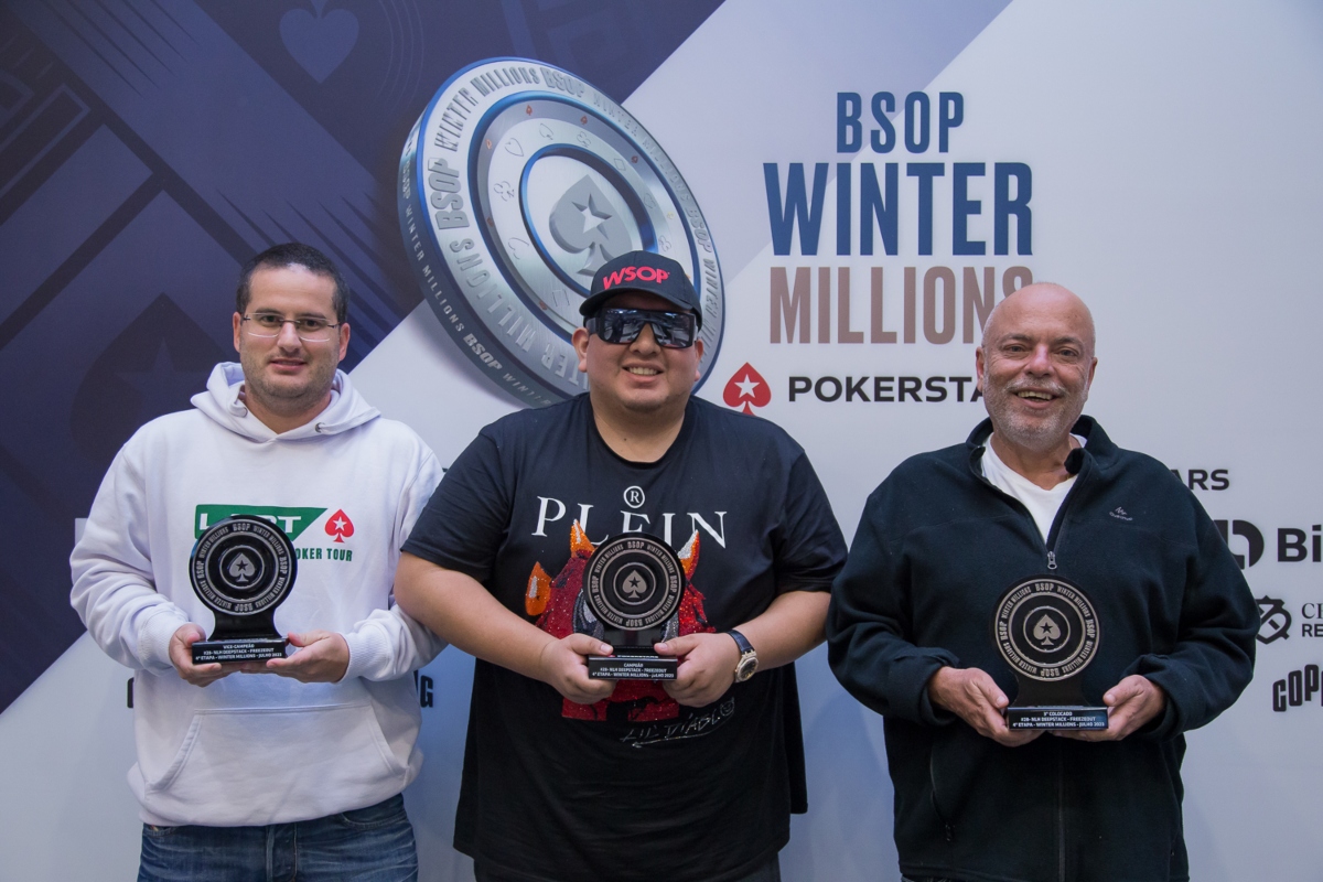 Pódio do Deepstack Freezeout Turbo – BSOP Winter Millions