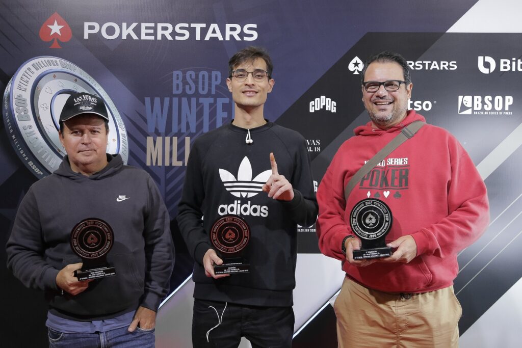 Pódio do PLO Turbo KO do BSOP Winter Millions